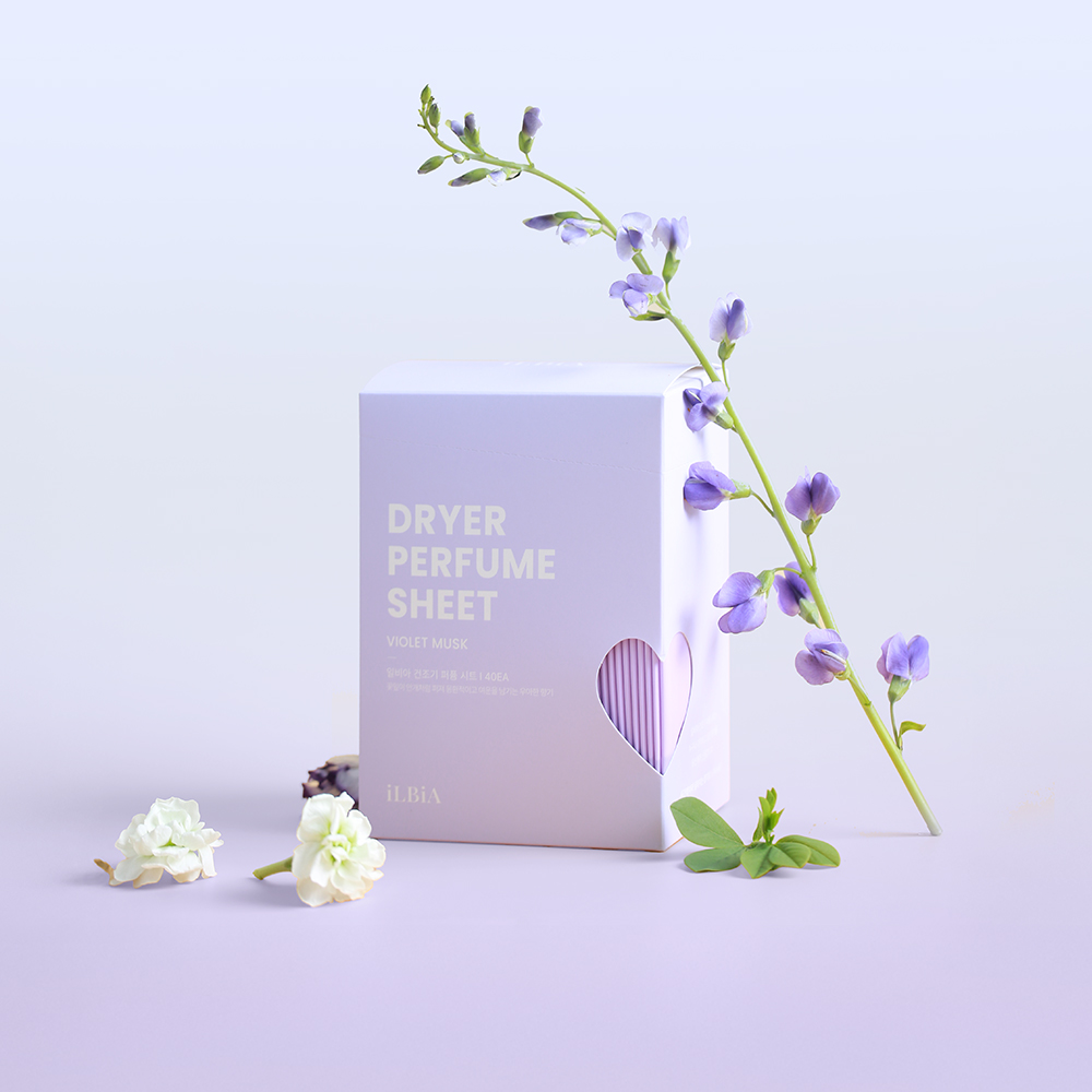 일비아 퍼퓸 건조기 시트 섬유유연제 드라이시트 건조기용 건조 시트지 향기 종이 바이올렛 머스크 42매