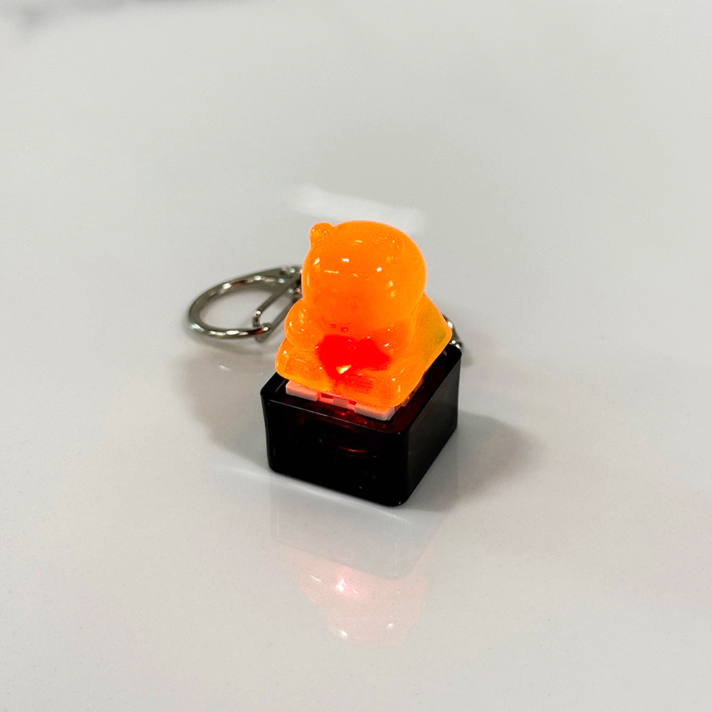 포인트키캡 키링 LED 딸깍이 아티산 귀여운 동물 열쇠고리 차키 가방 젤리곰 레몬곰 이미지 7