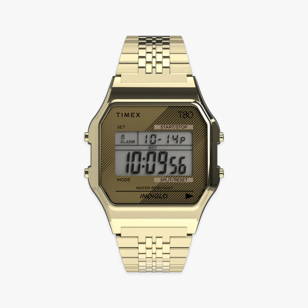 타이맥스 T80 골드 스틸밴드 남녀공용 디지털시계 34mm TW2R79200 - 메인 이미지