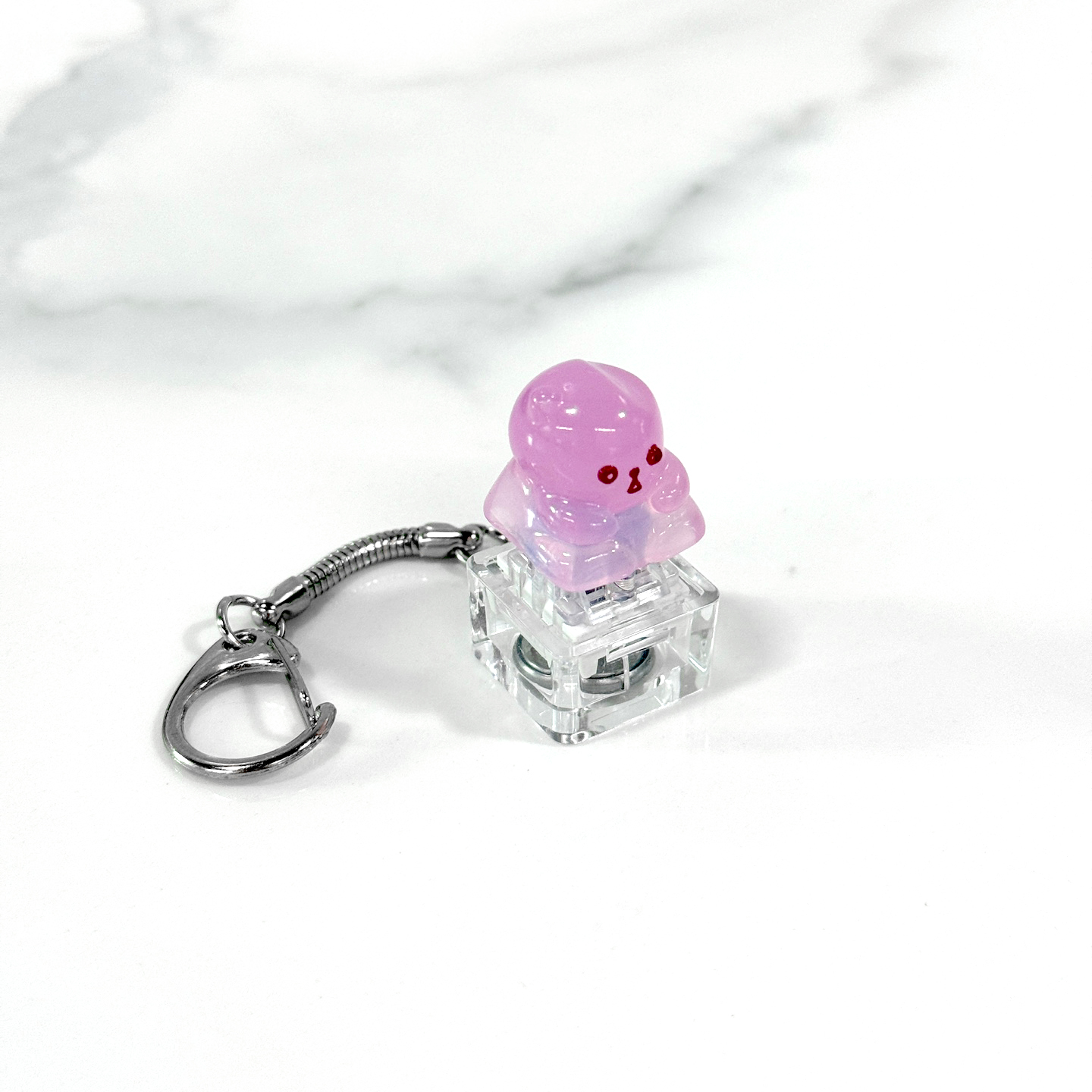 포인트키캡 키링 LED 딸깍이 아티산 귀여운 동물 열쇠고리 차키 가방 젤리곰 포도곰