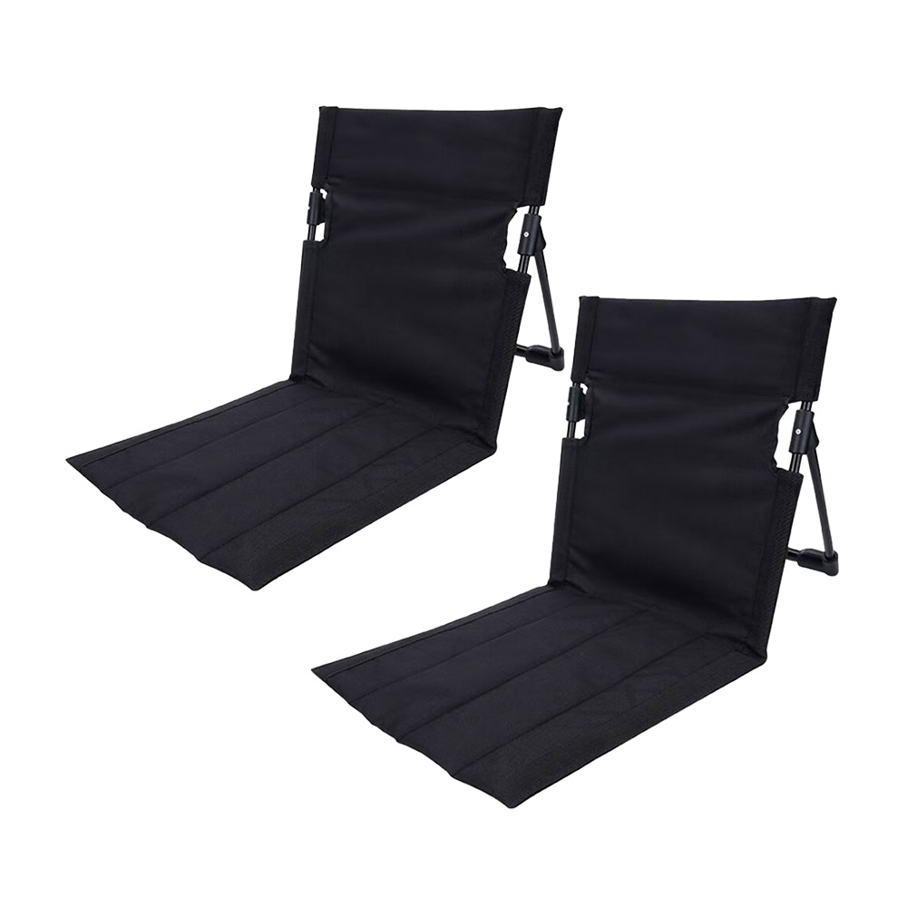 그라운드체어 캠핑 등받이 접이식 휴대용 좌식의자 로우, 블랙, 2개