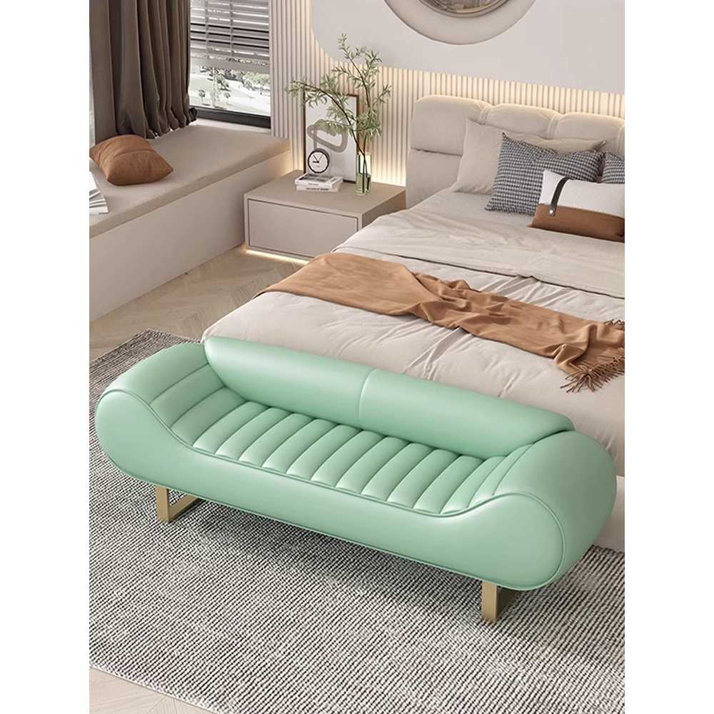 침대 스툴 유럽풍 보조 모던 테이블 쇼파 연장 의자 150cm - 상세 이미지 4