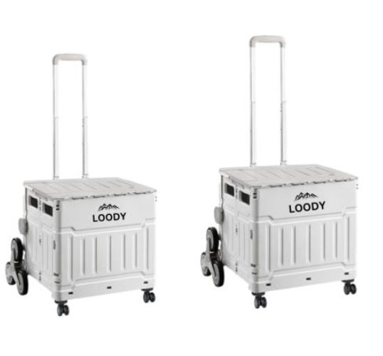 루디 카트 폴딩 웨건 쇼핑 8바퀴 계단 손수레 장바구니 접이식 캠핑박스 50L