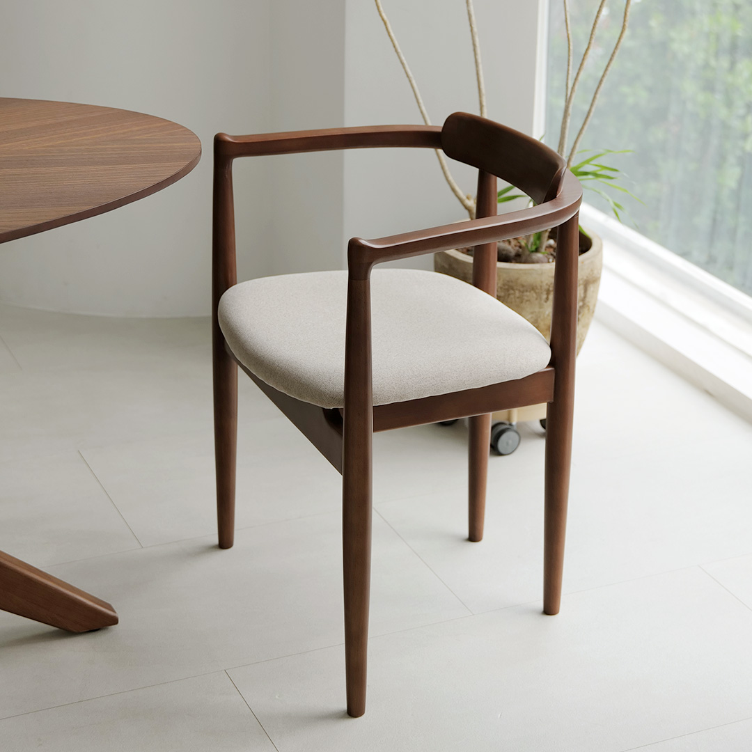 자야캠핑 포르보 1923 월넛 원목 인테리어 카페 식탁 쿠션 의자 암체어