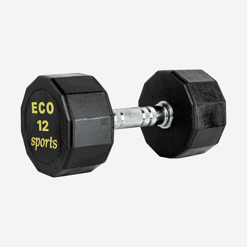 에코스포츠 프리미엄 12각 옐로우심볼 고무 덤벨 12kg, 1개 - 메인 이미지