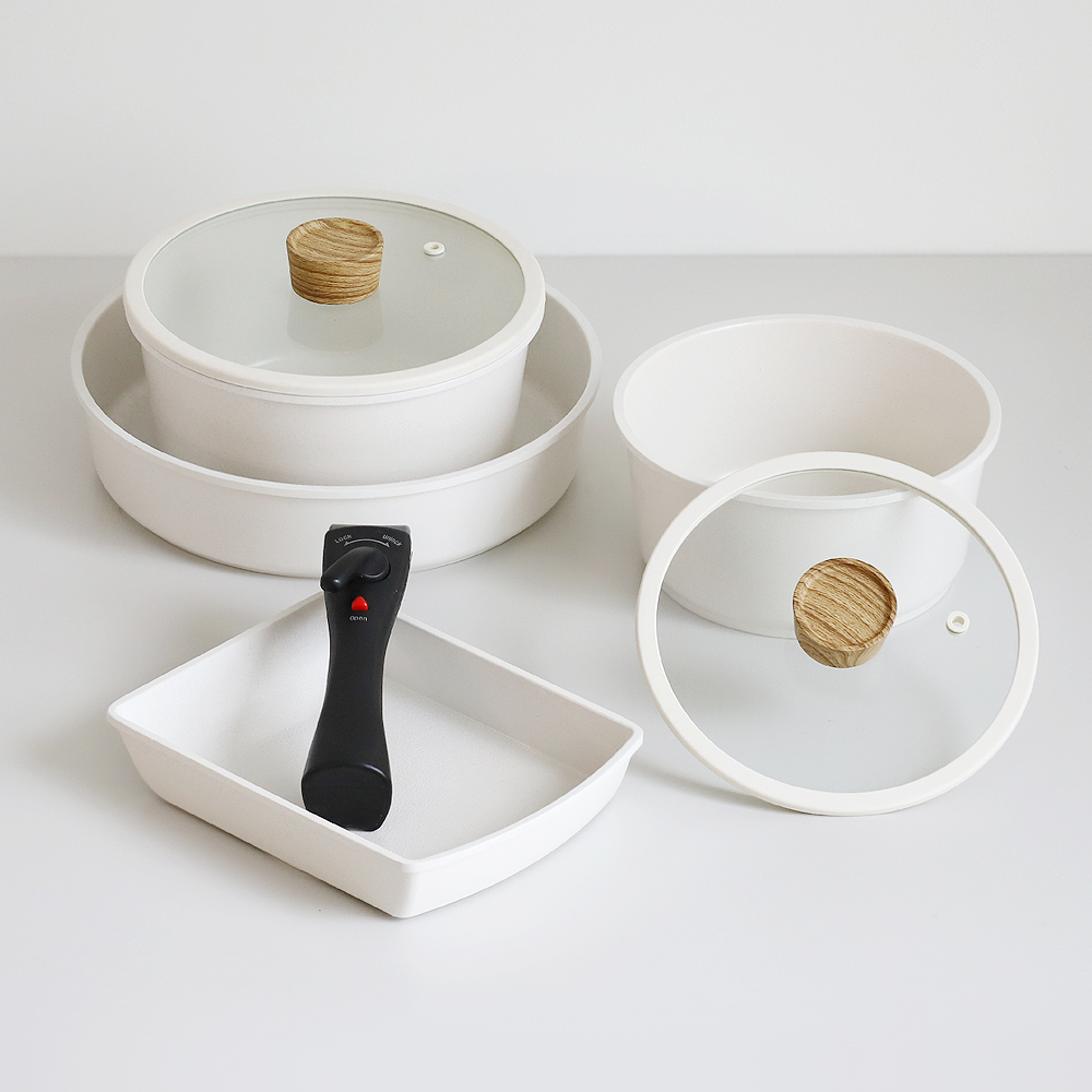 NOWA 노와 IH 쿡웨어 7P 세트 (멀티핸들 포함) 통주물 인덕션 냄비 프라이팬 세트