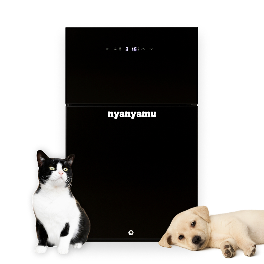 냐냐무 반려동물 미니 냉장고 펫 소형 2도어, 사료보관 블랙 제품 이미지