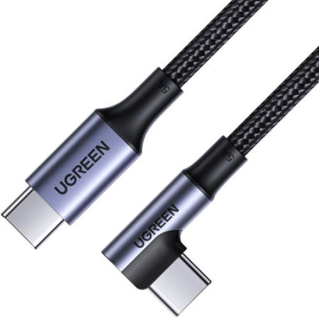 Ugreen Type-C 2.0 to Type-C 2.0 고속 충전케이블 한쪽 90도 꺽임 U-70645 2m