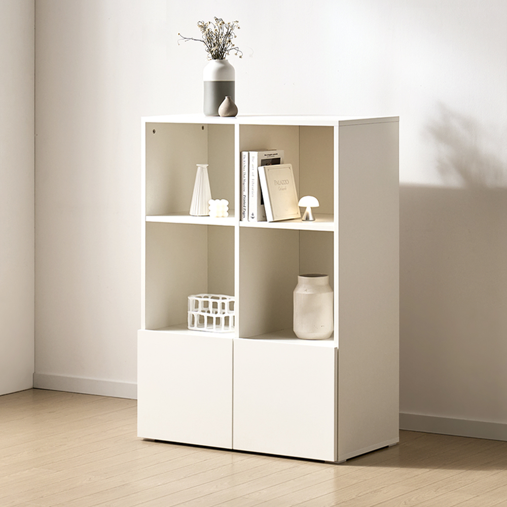 [기본형] 조아 수납장 (더 높은/2단 오픈형 800) 화이트 모듈 다용도 거실 베란다