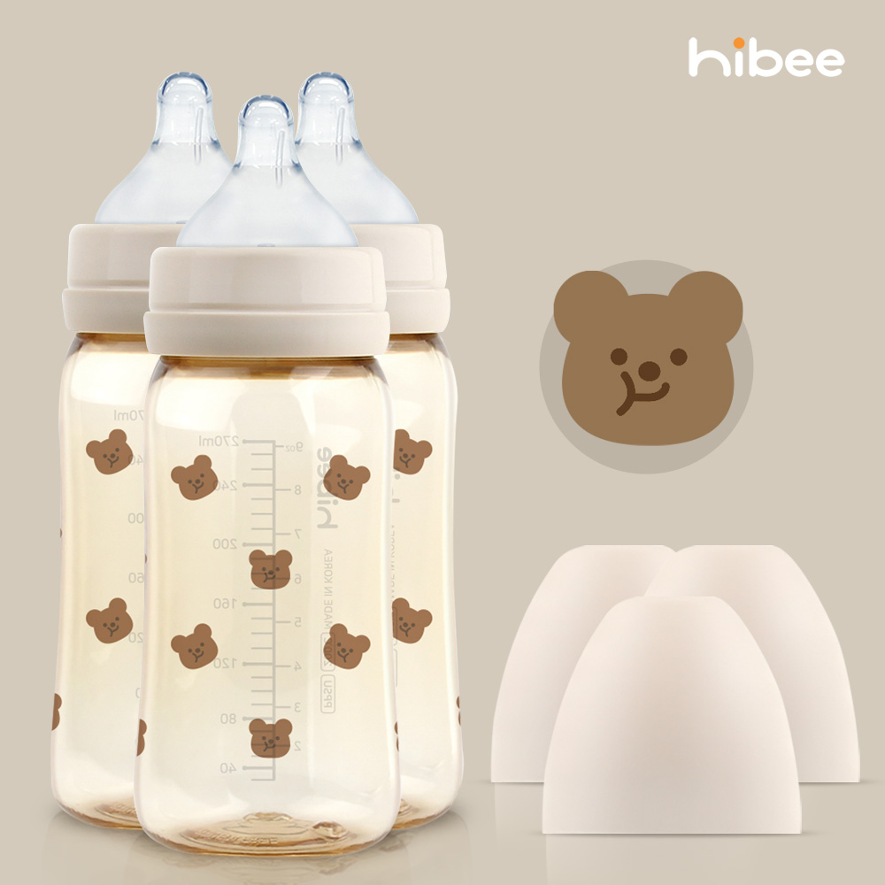 하이비 PPSU 에잇벤트 배앓이방지 젖병 270ml 트리플팩 봄에디션 볼빵곰 - 상품 이미지