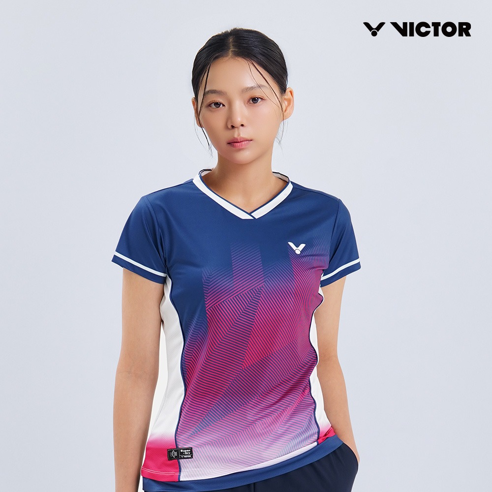 빅터 VICTOR V-Energy Motion Tee 반팔 티셔츠 여성용 25AGW012F 배드민턴 탁구 스쿼시 스포츠웨어 - 상품 이미지