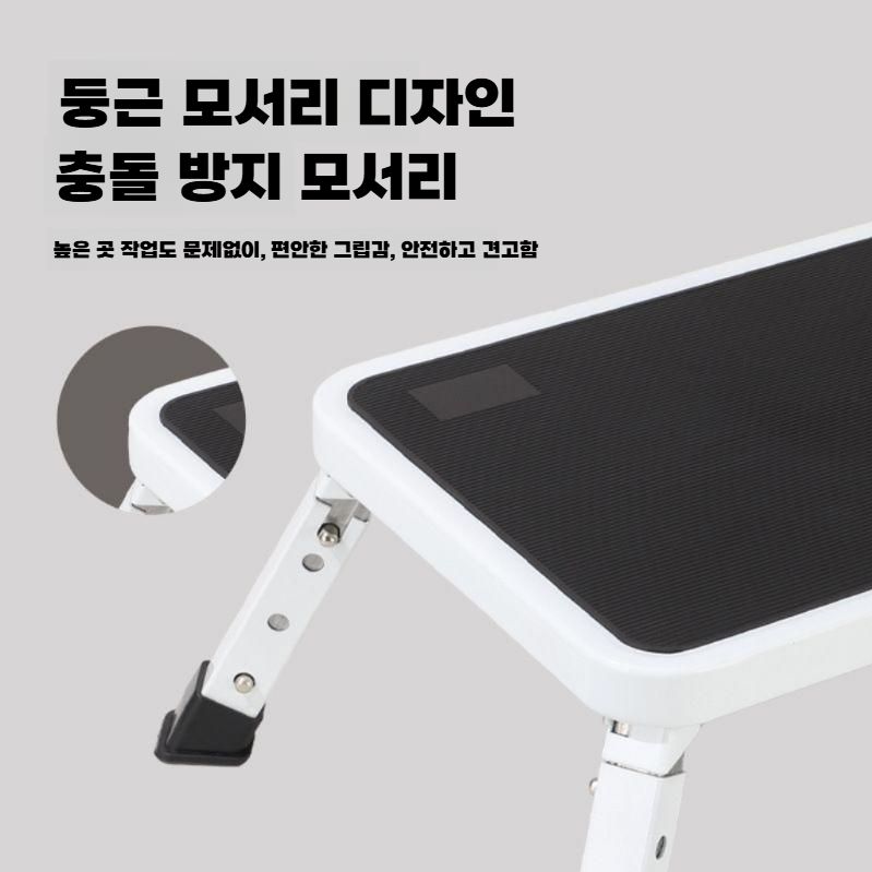 발판사다리 접이식 디딤대 높이조절 미니사다리 주방 캠핑 화이트 스텝스툴 - 상세 이미지 4