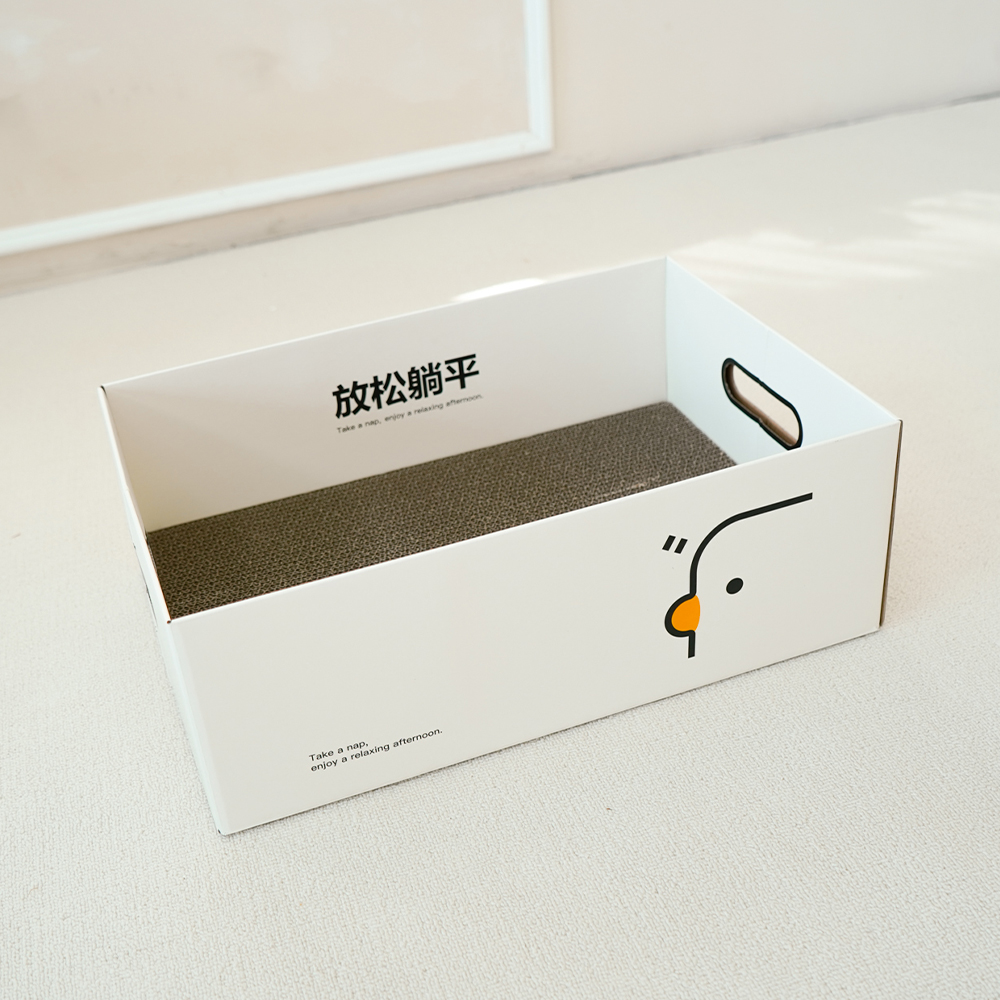 개과천선 어몽드 트레이 고양이 스크래쳐 바구니 박스 발톱관리 평판형 골판지 - 상세 이미지 5