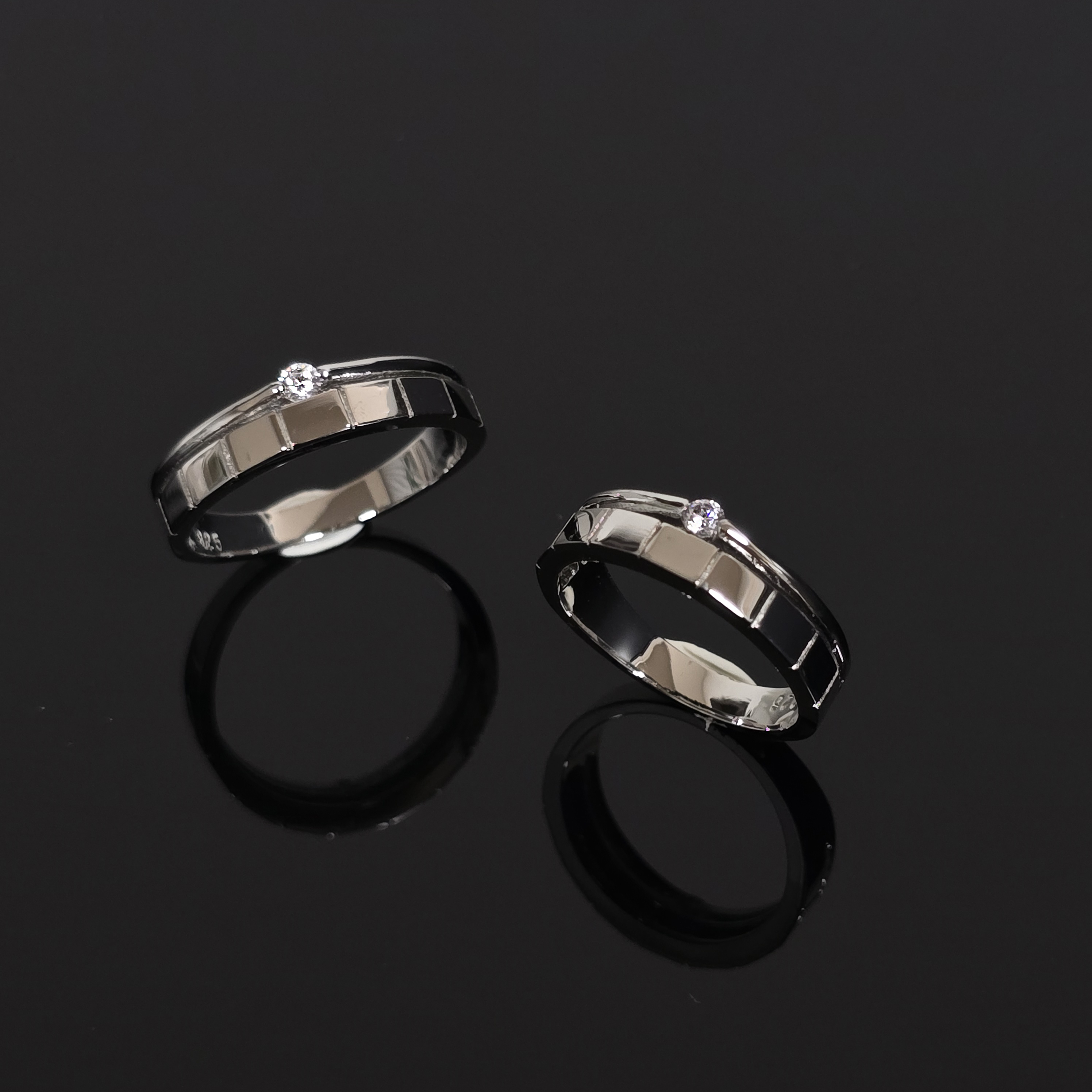 실버925 커플링 두줄 사각 커플반지 [Frame by Frame]