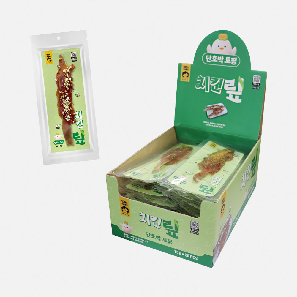 펫러닝 국내산 치킨맆 강아지져키 강아지치킨 저칼로리 져키 단호박, 15g, 20개 - 상품 이미지