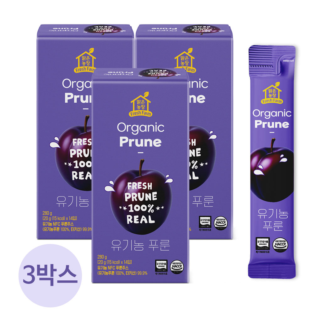 맑은농장 NFC착즙 유기농 푸룬주스 스틱 20g,42포 임산부푸룬주스 푸... 맛있게 먹은 솔직 후기 - 대표 이미지