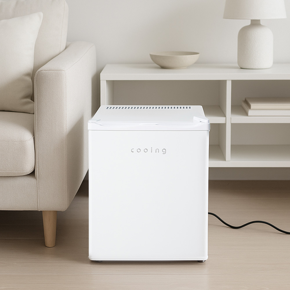 쿠잉 무소음냉장고 REF-N25 화이트 미니 원룸 사무실 기숙사 탕비실 음료수냉장고