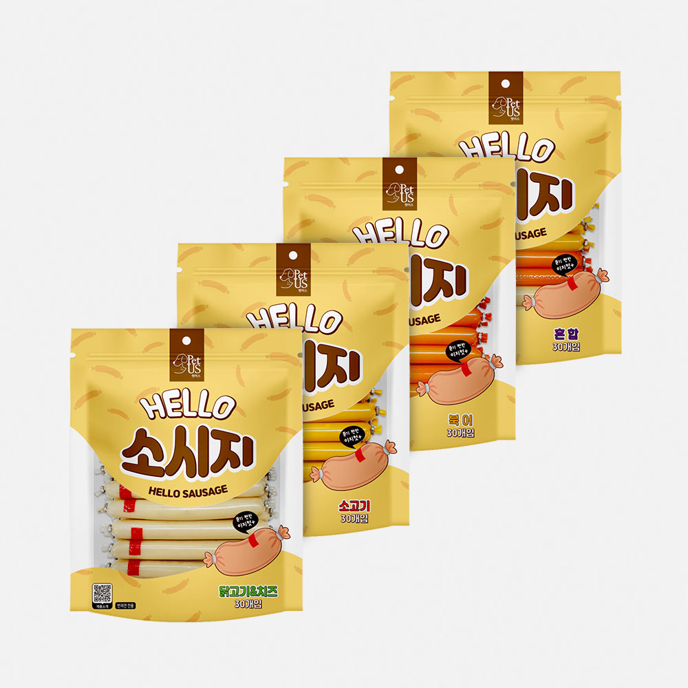 펫어스 헬로소시지 강아지소세지 통살 애견 간식 혼합, 15g, 30개 - 상세 이미지 2