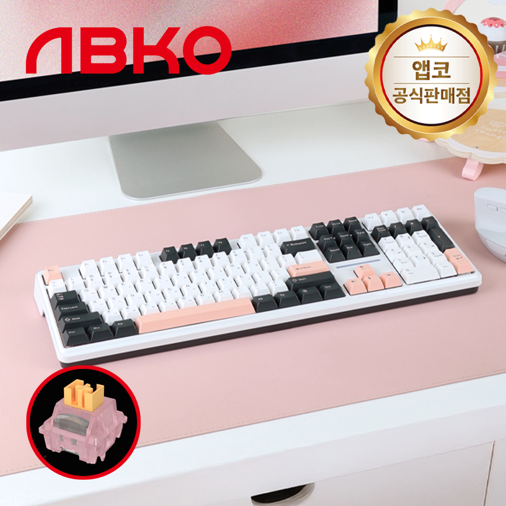 앱코 AK108 3모드 OTEMU 특주축 유무선 기계식 키보드 올리비아, 피치축, 40g - 상품 이미지