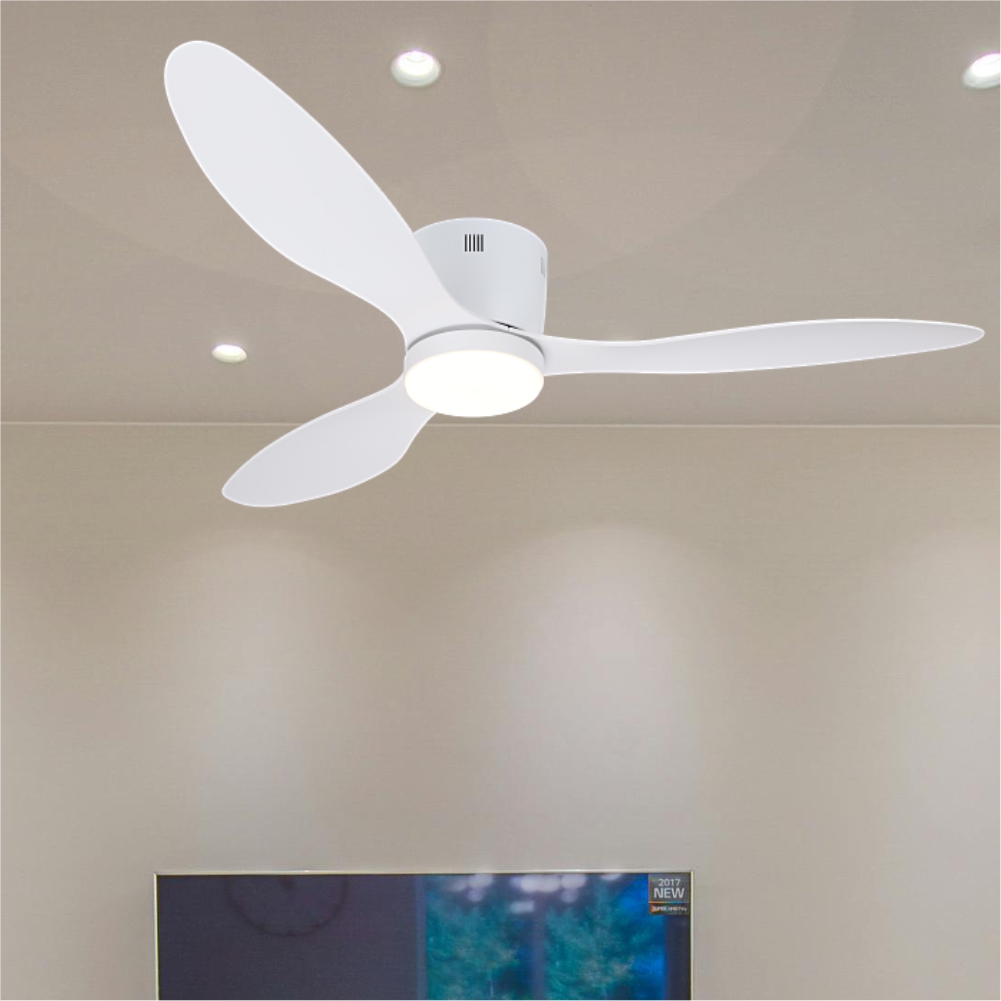 LED 조명 삼색변환 저소음 거실 실링팬 천장형 선풍기 1320mm(52인치) 화이트 - 상품 이미지