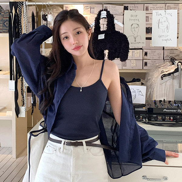 노아 시스루 코튼 여름 크롭 셔츠 bs8179