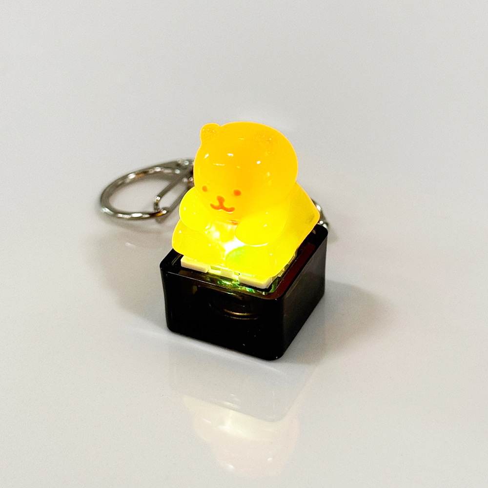 포인트키캡 키링 LED 딸깍이 아티산 귀여운 동물 열쇠고리 차키 가방 젤리곰 레몬곰 이미지 6