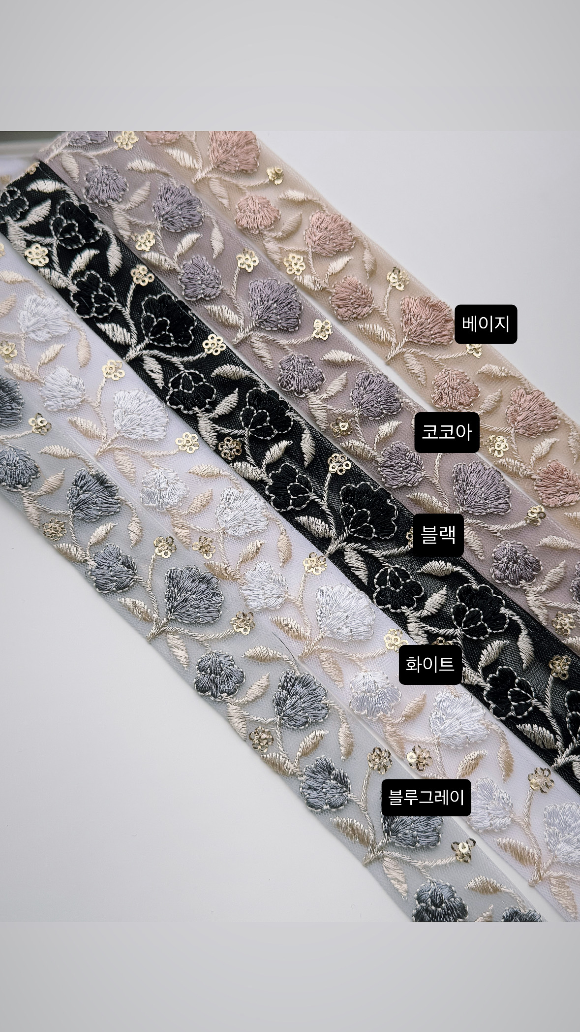 30mm 아벨 퀼트 공예 플라워 자수 리본 J00000120 - 상세 이미지 3