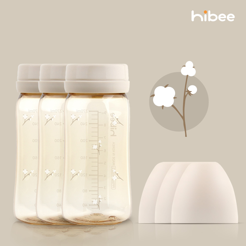 하이비 PPSU 에잇벤트 배앓이방지 젖병 270ml 노꼭지 트리플팩 목화 - 상품 이미지