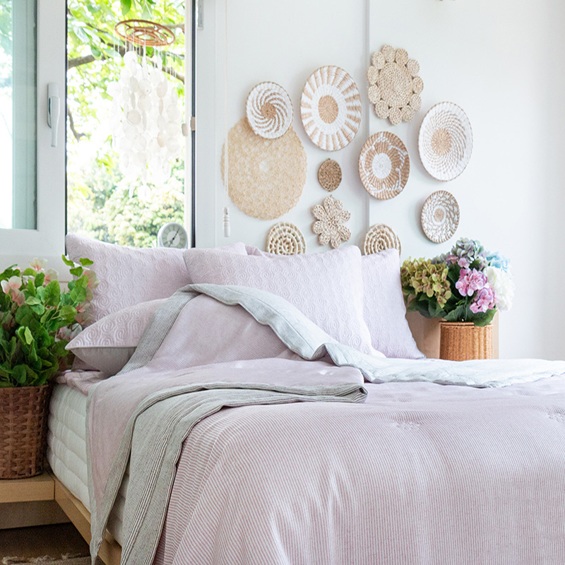 시원한 풍기인견 여름차렵이불 [엣지 스트라이프] 핑크