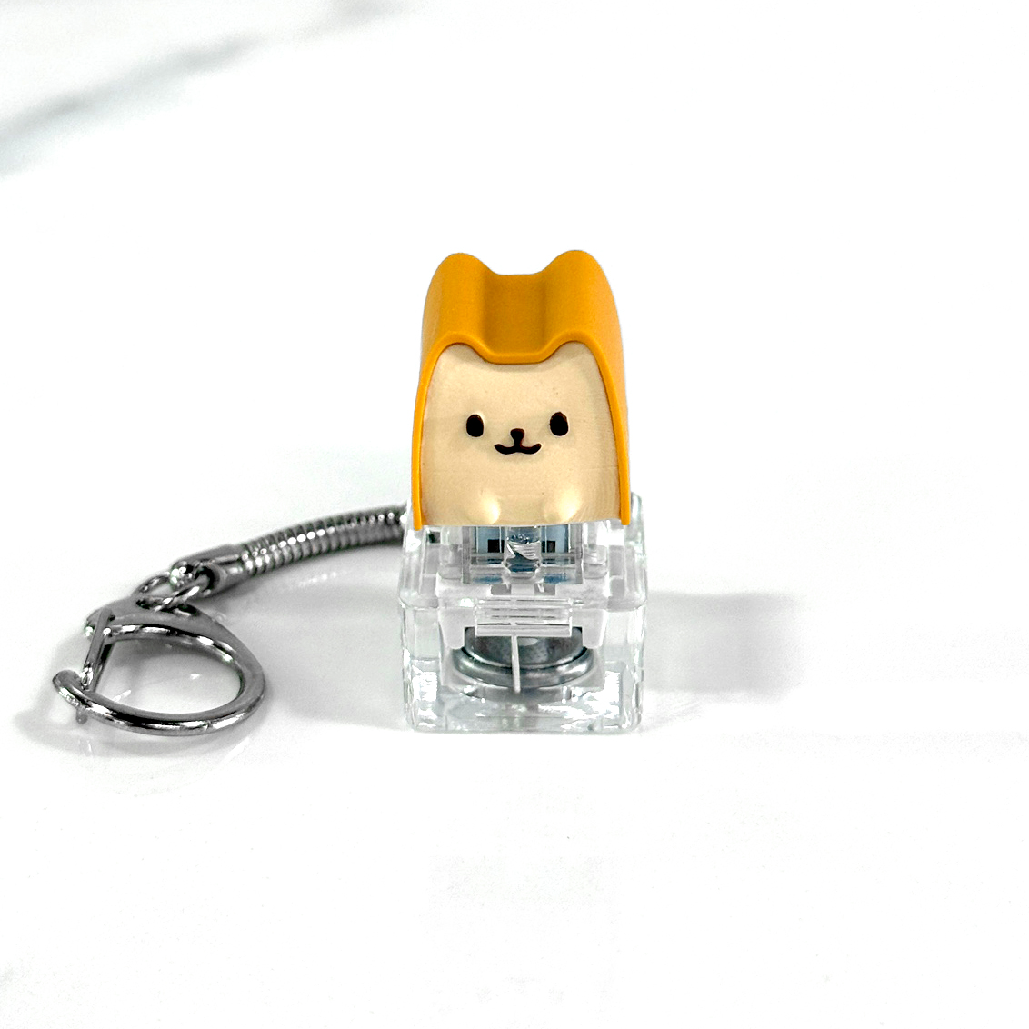 포인트키캡 키링 LED 딸깍이 아티산 귀여운 동물 열쇠고리 차키 가방 고양이 식빵캣 이미지 6