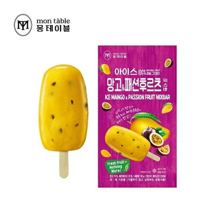 (m)몽테이블 아이스 망고 패션후르츠 믹스바 65g x 30팩 - 메인 이미지
