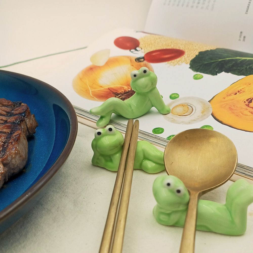 개구리 수저받침대 숟가락 젓가락 받침대 수저 커트러리 도자기 귀여운 예쁜 - 상세 이미지 5