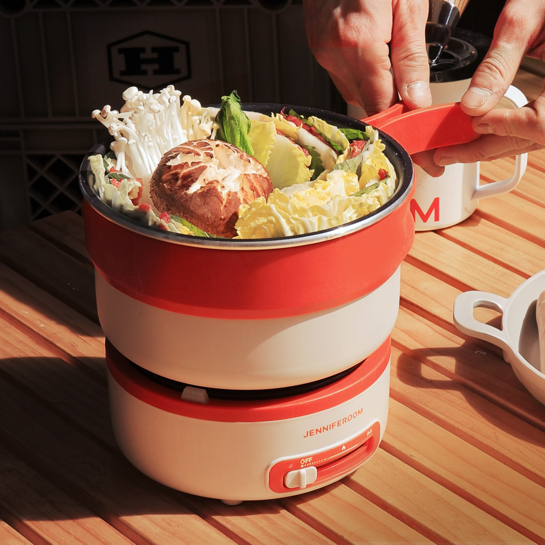 제니퍼룸 캠핑용 캠덕션 미니 멀티쿠커 플러스 전기쿠커 라면포트 오트밀 전기냄비