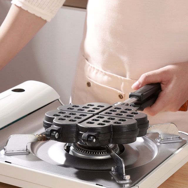 간식만들기 와플팬 가정용 캠핑용 하트 와플 후라이팬 4구 - 상세 이미지 4