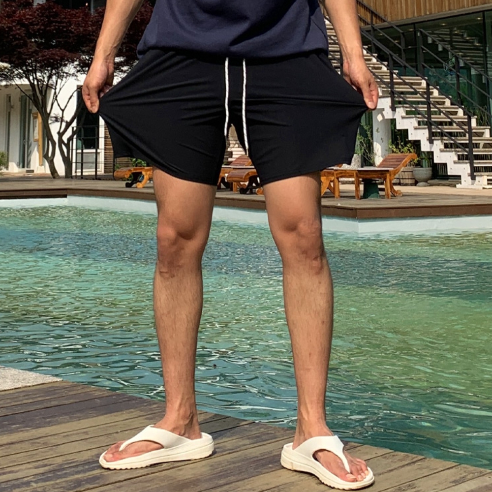 1+1 남자 하그 여름 5부 나일론 스판 아이스 쿨링 냉장고 냉감 반바지 - 상세 이미지 2