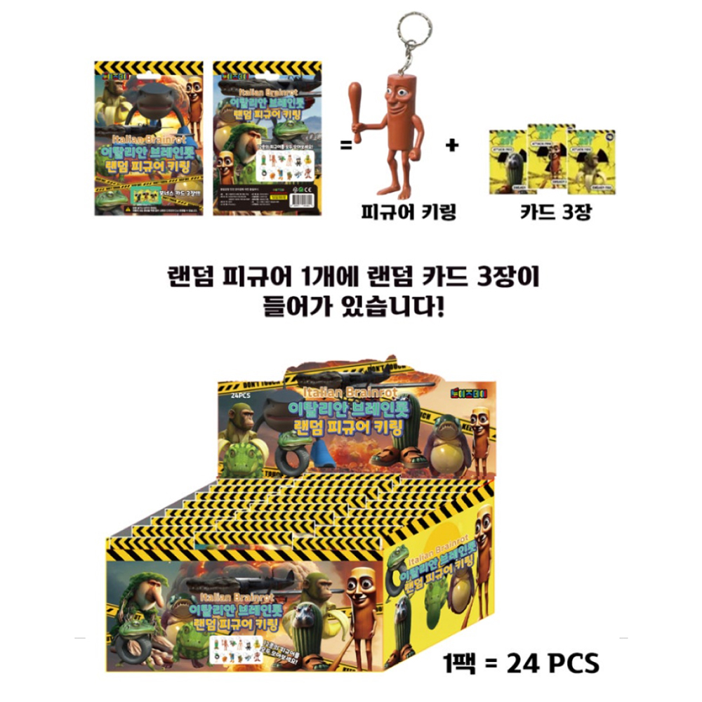 이탈리안 브레인롯 키링 피규어 키홀더 열쇠고리 랜덤 뽑기 선물 - 상세 이미지 5