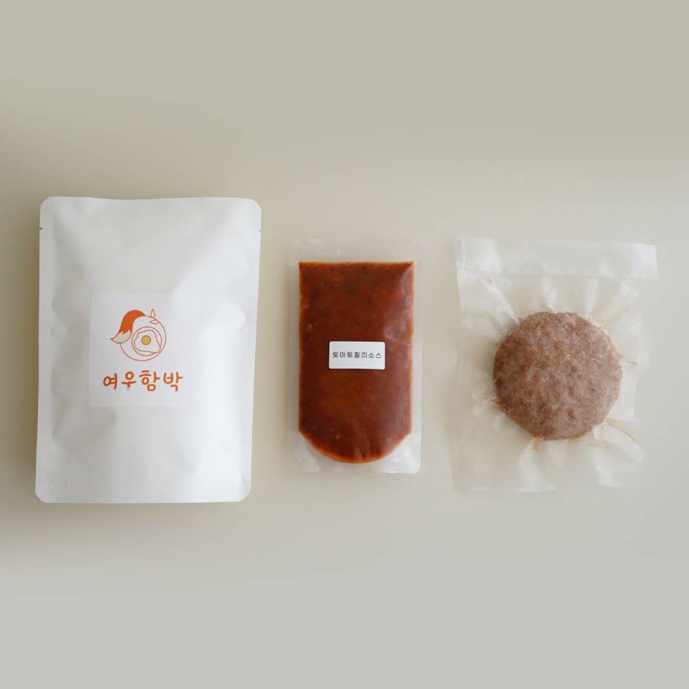 수제 함박 스테이크 함바그 4개 냉장 소고기 한돈 패티 떡갈비 캠핑 수제소스 포함 이미지 6
