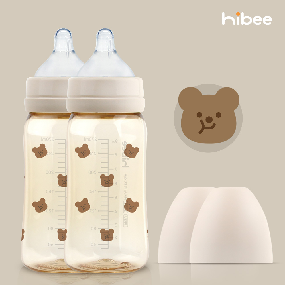 하이비 PPSU 에잇벤트 배앓이방지 젖병 270ml 트윈팩 봄에디션 볼빵곰 - 상품 이미지