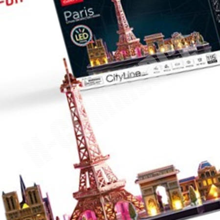 HY 큐빅펀 3D 입체 퍼즐 시티라인 파리 LED L525