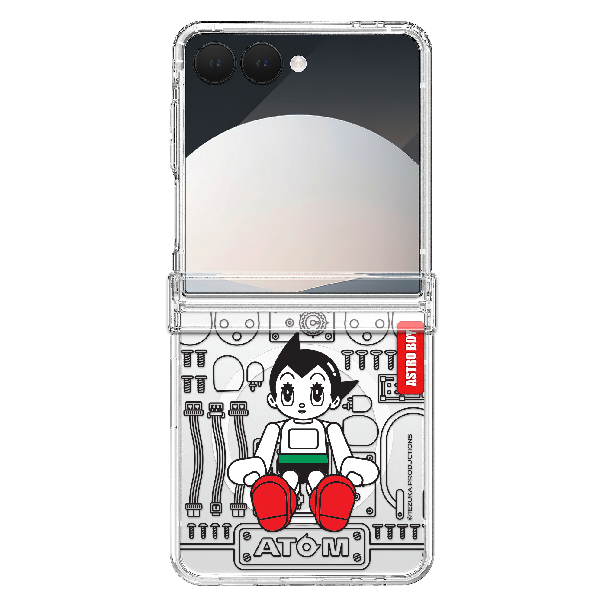 갤럭시 Z플립7 크리스탈 아톰 디자인 힌지 보호 맥세이프 투명 휴대폰 케이스 팩토리 조립