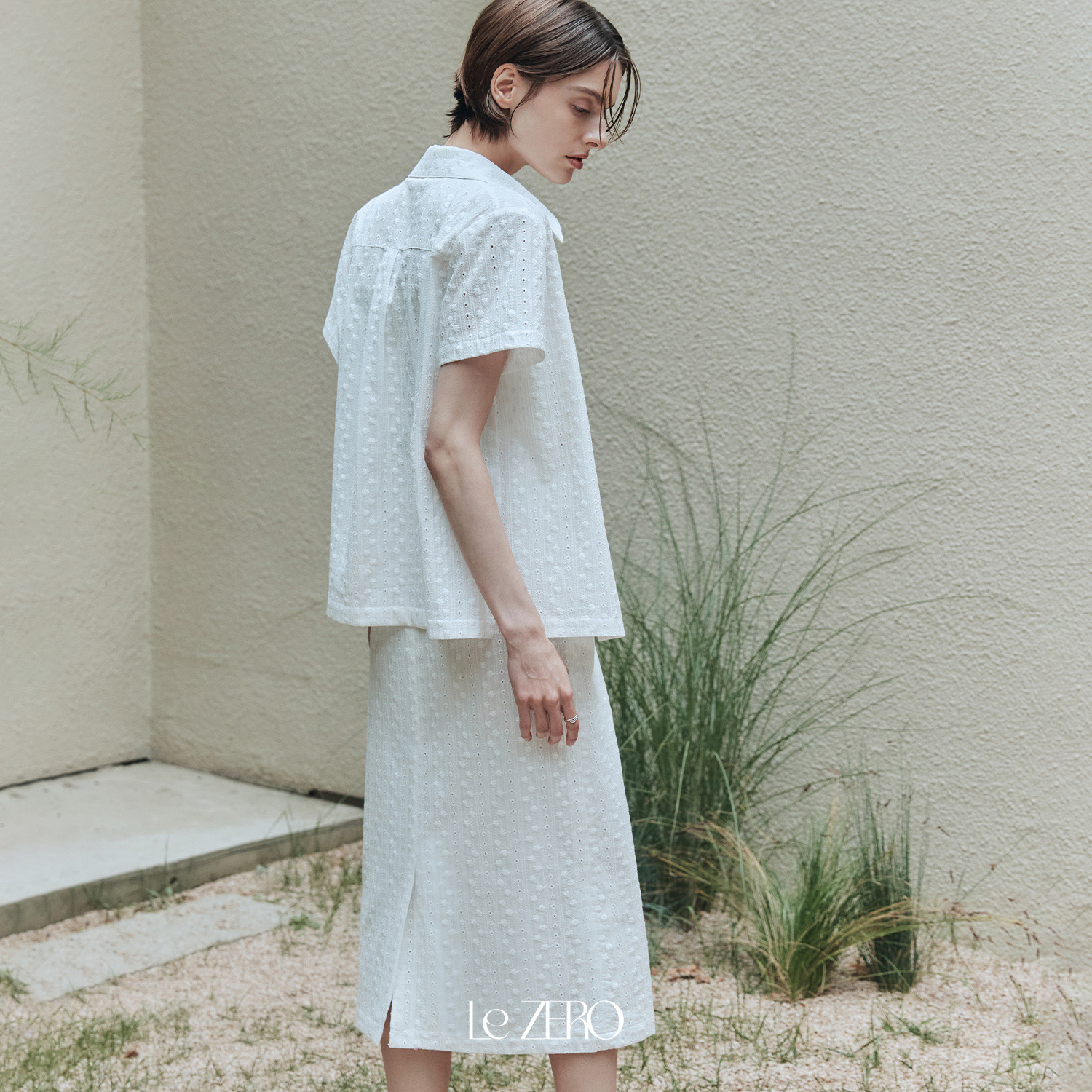 [제로스트릿] 르제로 에어코튼 레이스 스커트 LeZERO AIR COTTON LACE SKIRT / WHITE - 상세 이미지 3