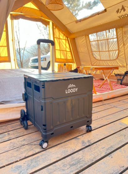 루디 카트 폴딩 웨건 쇼핑 8바퀴 계단 손수레 장바구니 접이식 캠핑박스 50L