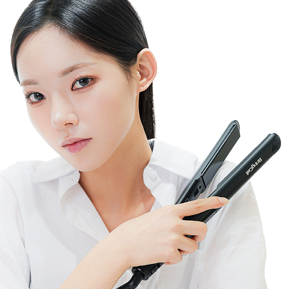 브링셀 웨이브7 데미지리스 티타늄 판고데기 단발 매직기 미용실 볼륨 C컬