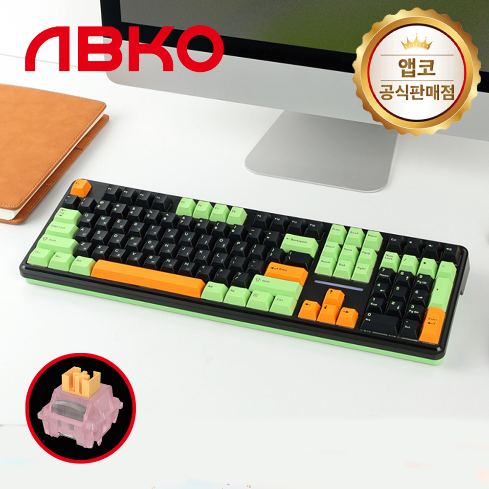 앱코 AK108 3모드 OTEMU 특주축 유무선 기계식 키보드 그린, 피치축, 40g - 상품 이미지