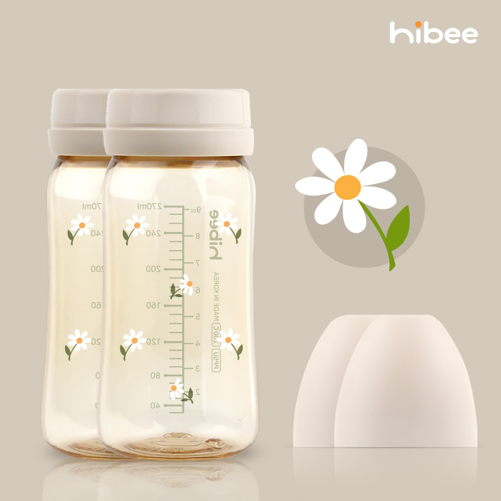 하이비 PPSU 에잇벤트 배앓이방지 젖병 270ml 노꼭지 트윈팩 봄에디션 데이지 - 상품 이미지