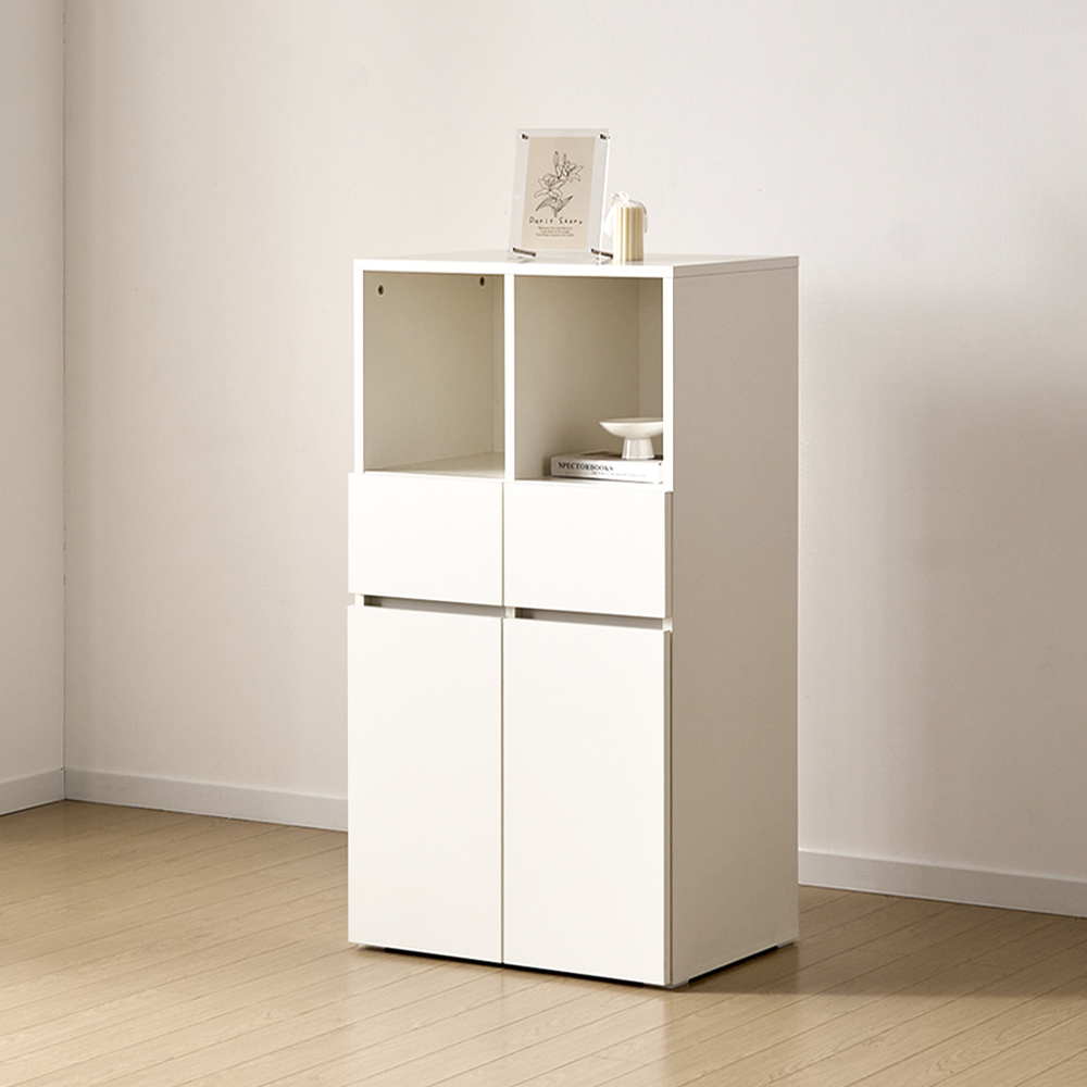 [기본형] 조아 수납장 (더 높은/1단 오픈 서랍형 600) 화이트 모듈 다용도 거실 베란다