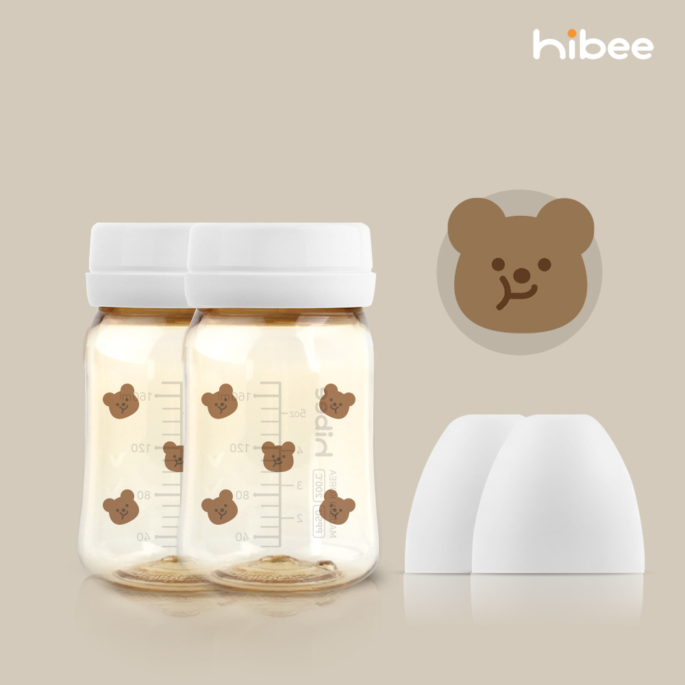 하이비 PPSU 에잇벤트 배앓이방지 젖병 170ml 노꼭지 트윈팩 봄에디션 볼빵곰 - 상세 이미지 2