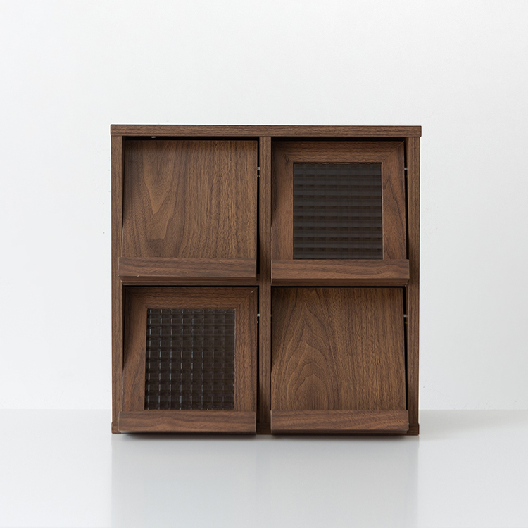 필몬 미니수납장 4문 4242 DC795 420x195x420mm, 4단, 브라운 8763.5715