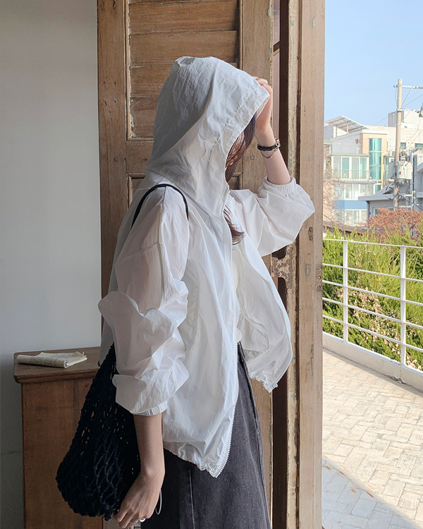 4360 얇은 아노락 후드 바람막이 윈드자켓 - 상세 이미지 3