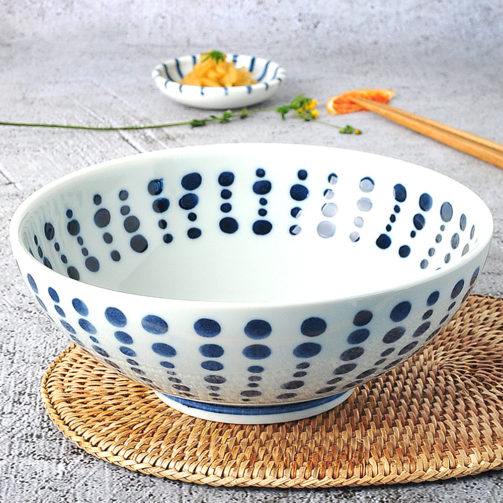 일본 도자기 면기 라멘 우동기 덮밥 라면 비빔밥 냉면 그릇 1개, 21.2cm, 텐몬 대 - 상세 이미지 2